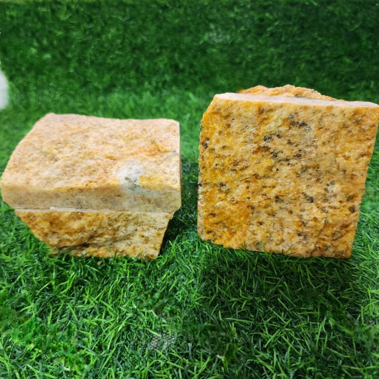Premium Granite Yellow Machine Cut Cobble Stone