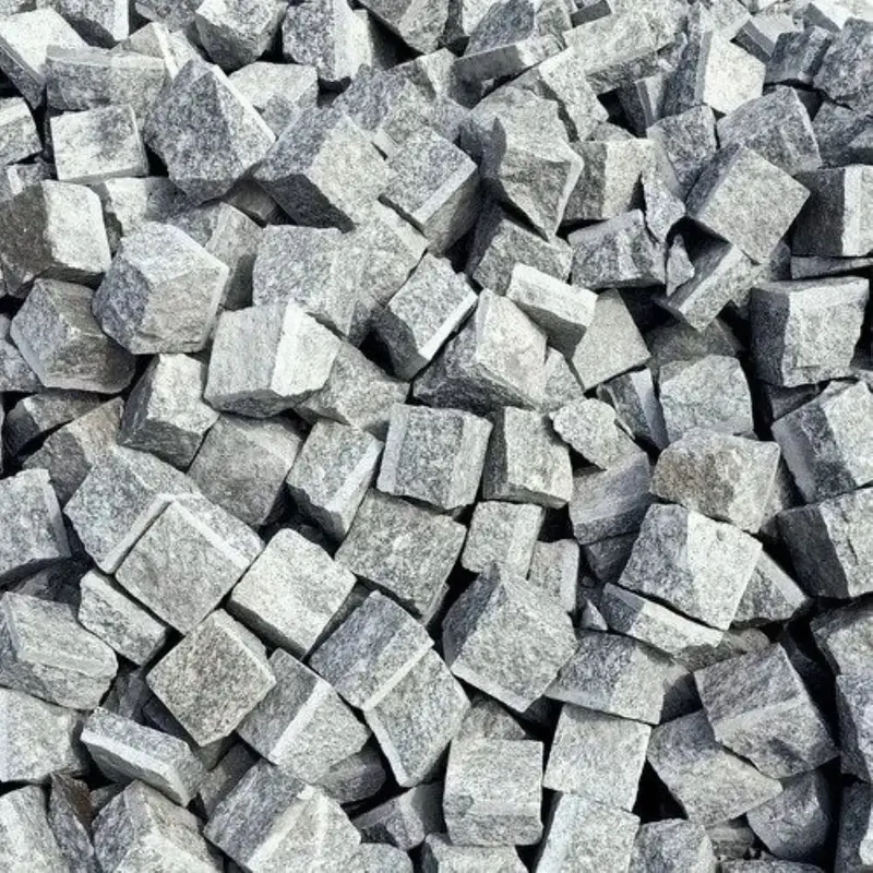 Premium Granite Grey Machine Cut Cobble Stones