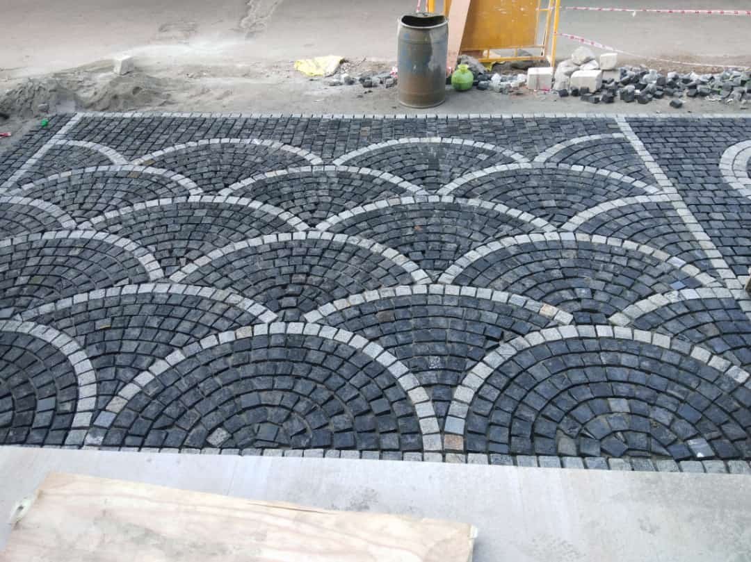 Premium Granite Black Machine Cut Cobble stones